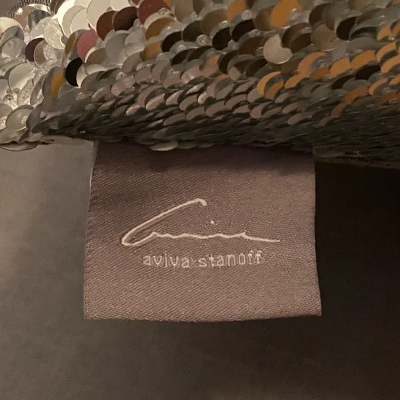 Aviva Stanoff Down Flip Sequins Embellished Accent Pillow Silver/Silver 17x10in